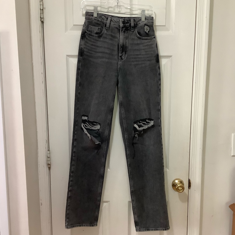 PacSun 90s Boyfriend Jeans Washed Black Ripp